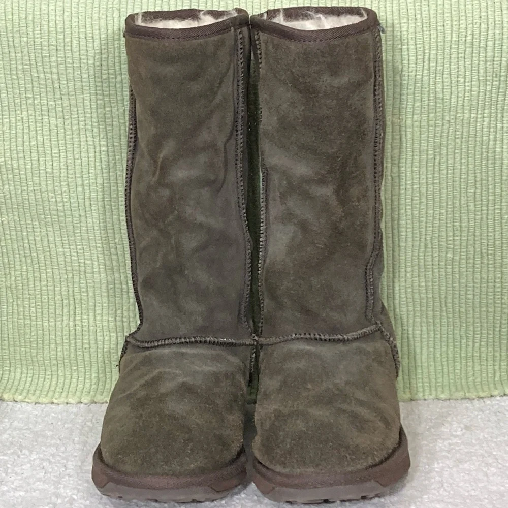EMU Australia Womens Brown Bronte Hi Suede Wool-Lined Warm Winter Boots Size 7M